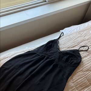 NWOT Elegant Black Lace Slip Dress